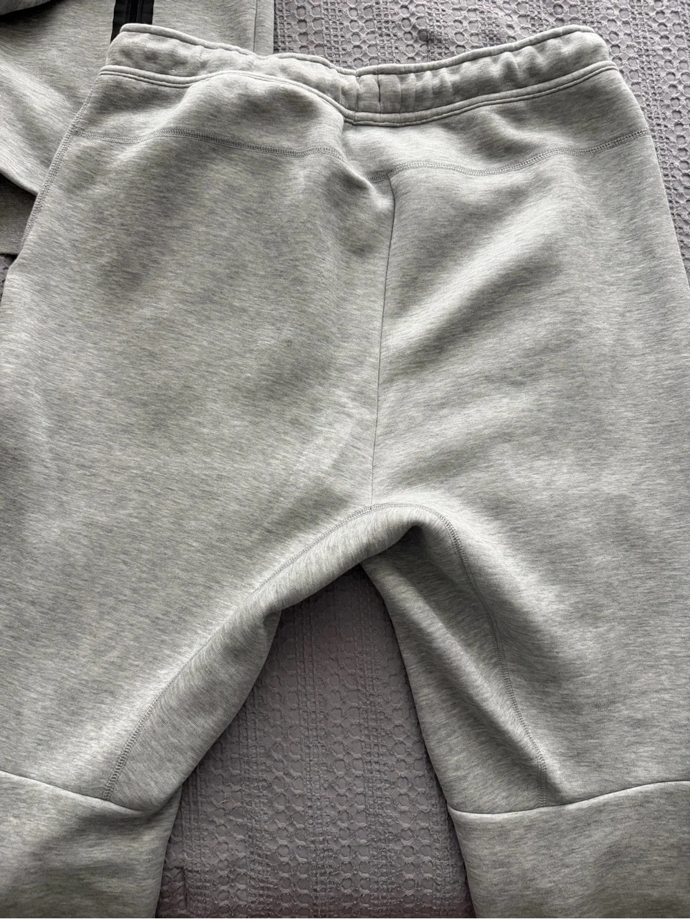 Nike Tech Light Gray Hoodie & Joggers Set with Black Accents